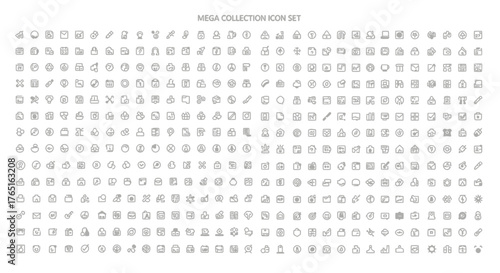 Mega collection of thin line icons