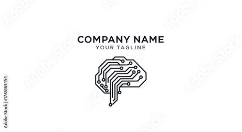 Wallpaper Mural Digital Brain Circuit Board Logo for Technology Company. Torontodigital.ca