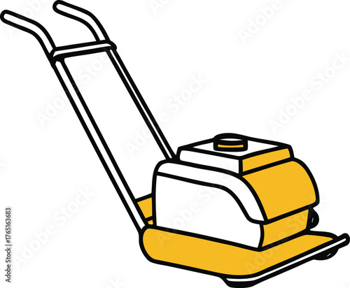 Plate Compactor Vector Icon Minimalist One Line Drawing Construction Equipment Illustration