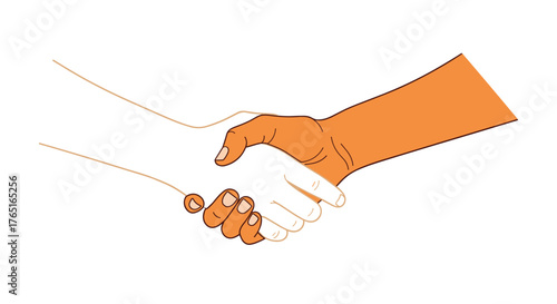 Two hands shaking in a gesture of agreement and partnership.