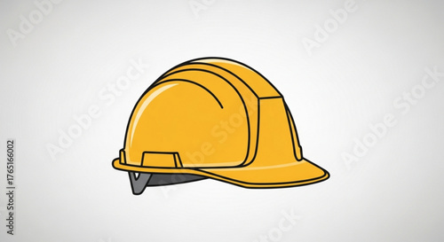 Yellow construction helmet, symbolizing safety and protection in the workplace, ideal for construction and industry