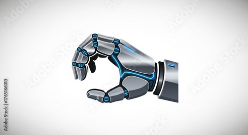 Robotic arm futuristic technology concept artificial intelligence, automation, and cybernetics vector illustration