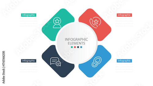 Infographic template with four steps. Infographic design template. Creative concept with 4 steps. Vector illustration.