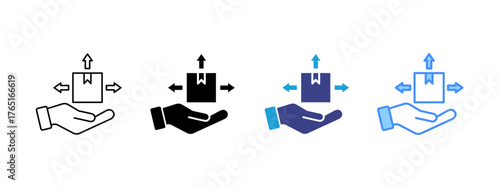 Distribution icon set multiple style collection