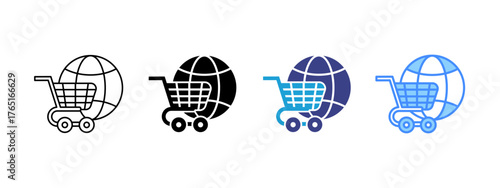 E-commerce icon set multiple style collection