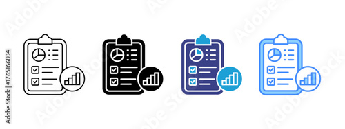 Reporting icon set multiple style collection