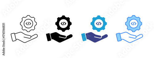 Support icon set multiple style collection