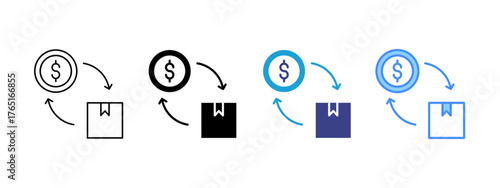 Trade icon set multiple style collection