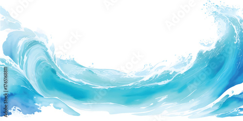 Abstract blue background featuring a dynamic water wave pattern