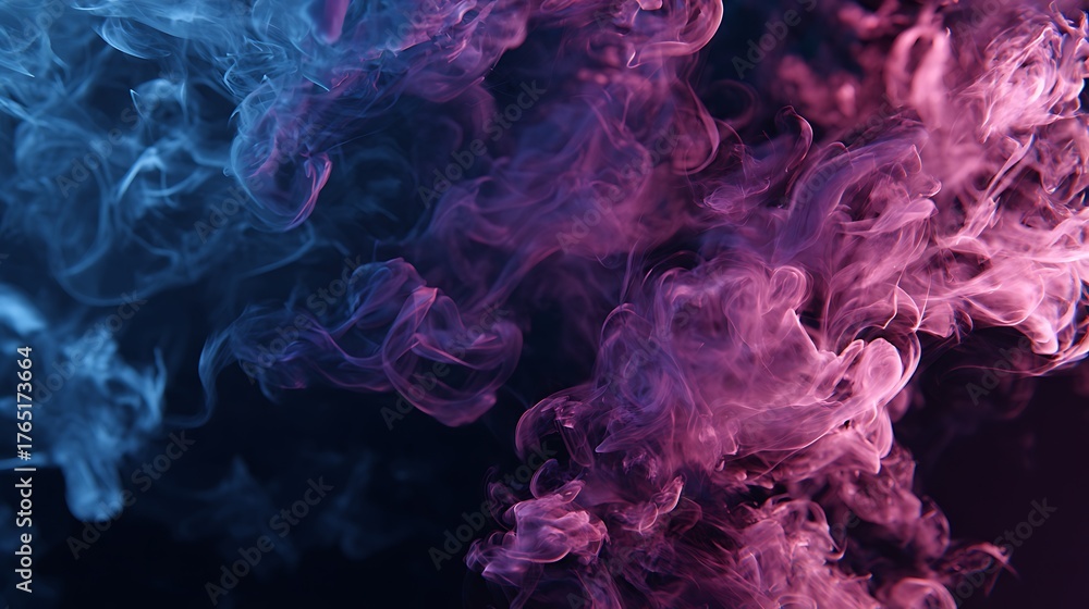 Fototapeta premium Abstract Pink Blue Smoke Swirls Fantasy Dreamlike Vaporous Wisps Backdrop