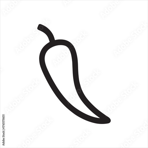 Minimalist chili pepper icon vector illustration perfect for food blogs restaurant menus and spicy food enthusiasts projects a simple bold look