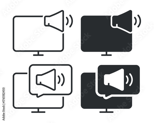Computer voice, narrator icon. Illustration vector