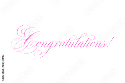 Congratulations! - 筆記体で書いた、Congratulations!（おめでとうございます！）の文字の、おしゃれなロゴマーク

