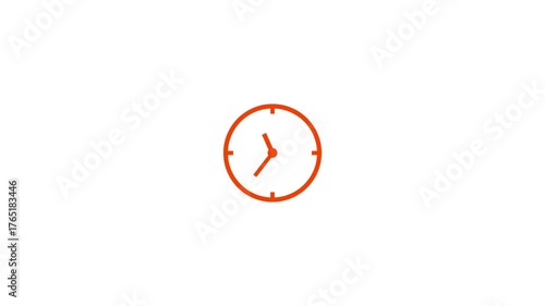 Clock icon animation on black background. Stopwatch timer clock animation. Seamless loop 24 hours clock.
 

