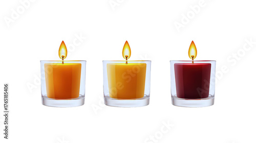 Wallpaper Mural Festive illustration of three votive candles burning with warm light Torontodigital.ca