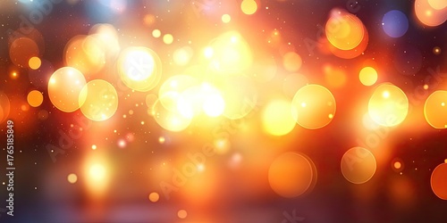 Bokeh blur with warm, glowing orbs and sparkling specks