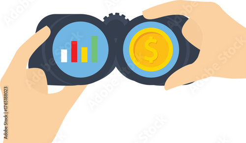 Businessman Looking for investment. illustrator 10 eps file


