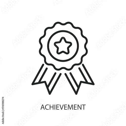 Achievement thin line vector icons.
