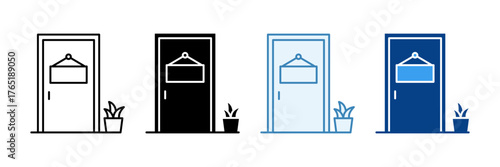 Office Closed  Icon Set Multiple Style Collection