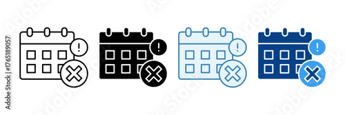 Deadline Missed  Icon Set Multiple Style Collection