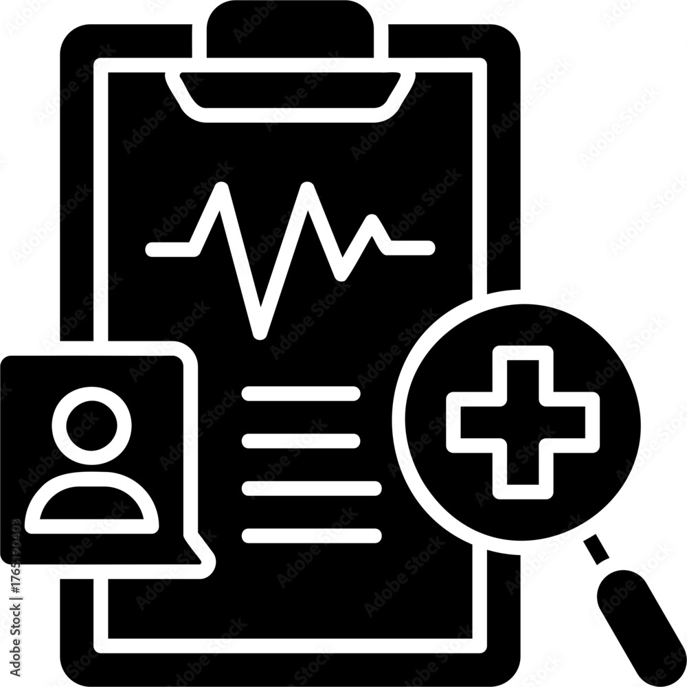 Fototapeta premium Solid Glyph Diagnosis Icon