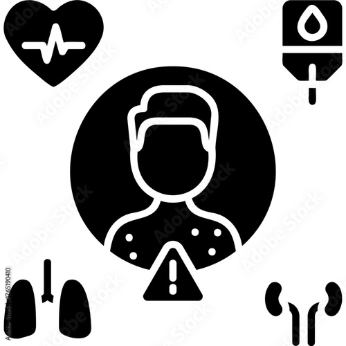 Solid Glyph Chronic Disease Icon