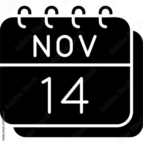 Solid Glyph November 14 Icon