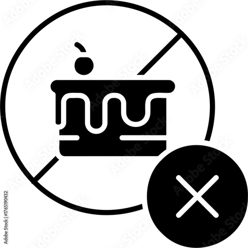 Solid Glyph No Sweet Icon