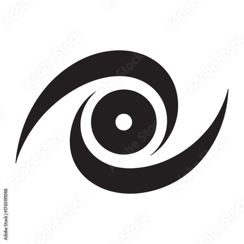Abstract Vortex Illustration Swirling Pattern Design Element Isolated on White Background