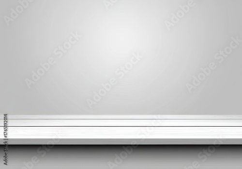 Wallpaper Mural Bright studio shot with white wooden surface, gradient background Torontodigital.ca