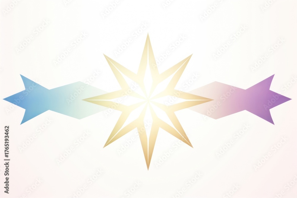 Fototapeta premium Star divider gradient illustration symbol illuminated creativity.