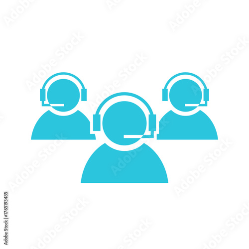 Call center, Best team icon, Contact, isolated on white background, blue icon