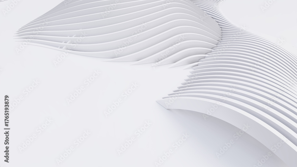 Fototapeta premium Abstract Curved Shapes. White Circular Background.