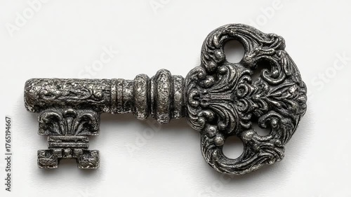 Ornate vintage key with intricate design details