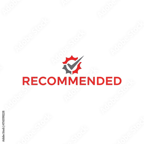Red text recommended with gear icon and checkmark