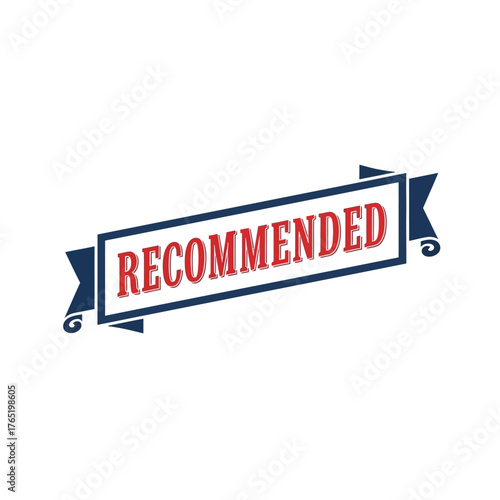 Recommended ribbon banner with text