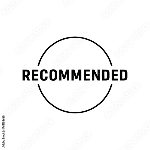 Recommended text inside circle, modern minimalist design