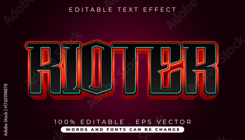 RIoTER Editable Text Effect 3D Typography with Glossy Surface and Shadow