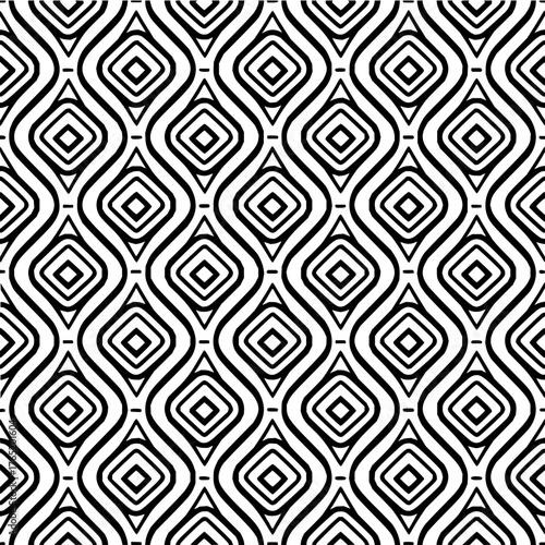 Abstract geometric pattern with wavy lines and diamond shapes creating a visually dynamic design that is modern