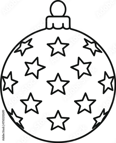 Festive star ornament sparkles with holiday cheer and simple design