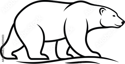 Majestic polar bear strolls confidently, embodying arctic strength