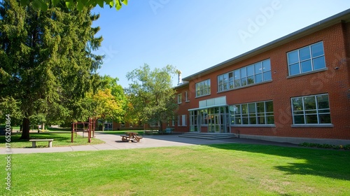 Classic red brick westmount park elementary school exterior view