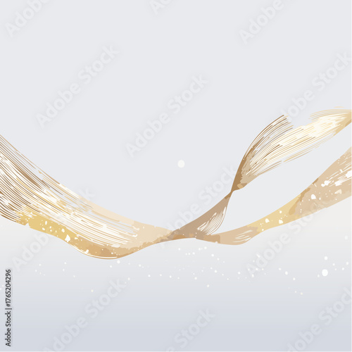 Snow Particle 3D Ribbon Vector Illustration