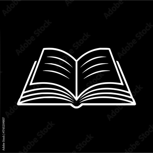 Open book vector graphic for reading education library literature and knowledge learning concept illustration