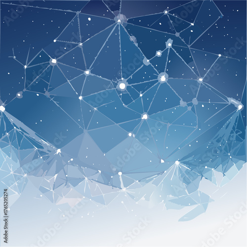 Dreamy Cold Fantasy Sky Constellation Vector Design