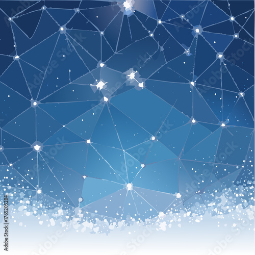 Elegant Navy Blue Winter Night Vector Art