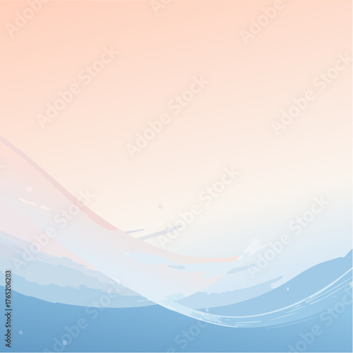 Soft Peach Blue Gradient Winter Vector Art