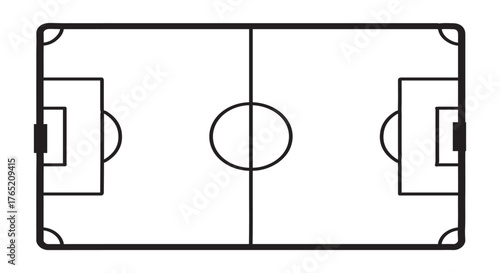 Soccer Field Layout — Goals, Penalty Areas, Center Circle Diagram