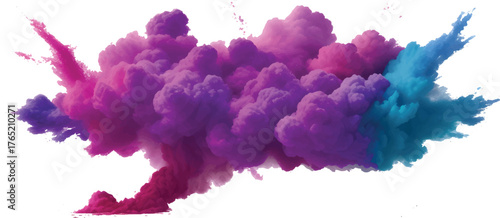 Abstract sky blue watercolor texture with white light clouds and ink splash