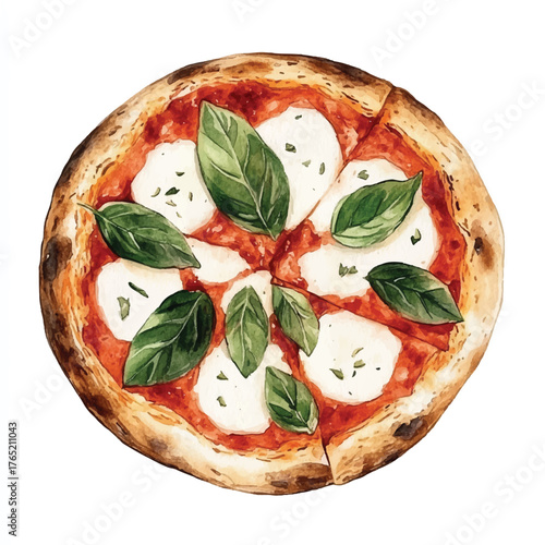 Delicious Margherita Pizza with Basil.
